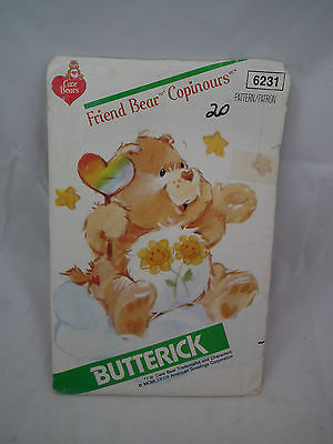 1983 BUTTERICK sewing Pattern # 6231 Care Bears FRIEND BEAR Factory Fold UNCUT 