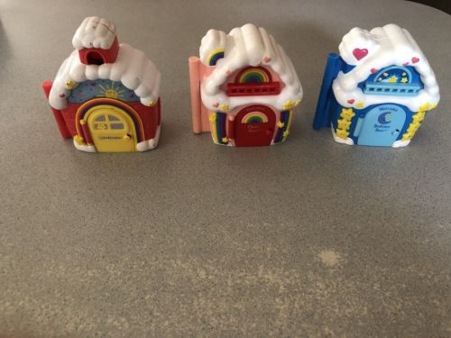 Vintage (14) Care Bears And Care A Lot Playset Bedtime & School +