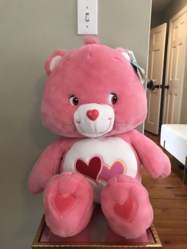 pink care bear with 2 hearts Care Bear