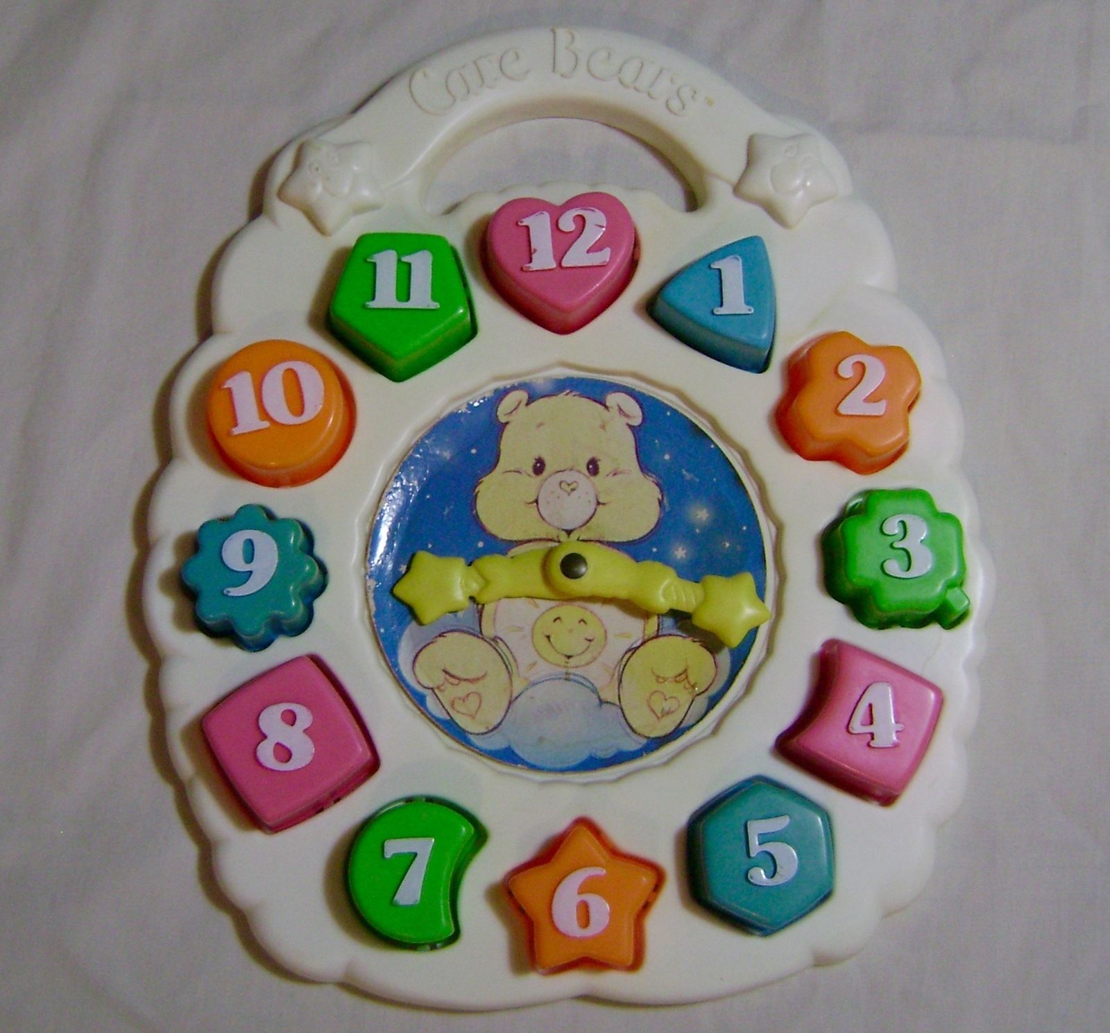 Vintage Care Bears Clock Shape Sorter Puzzle Toy 1984 American Greetings