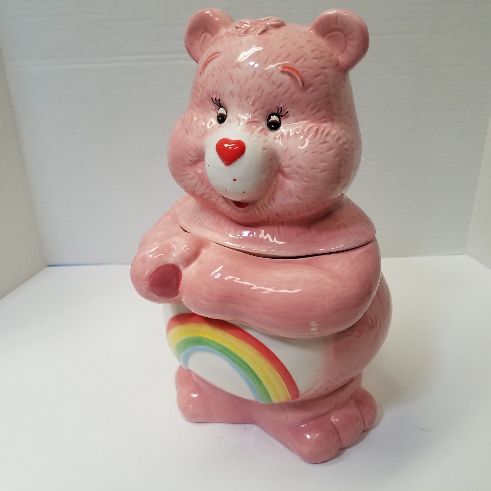 Care Bear Cheer Bear Pink Rainbow Cookie Jar Christmas 2004