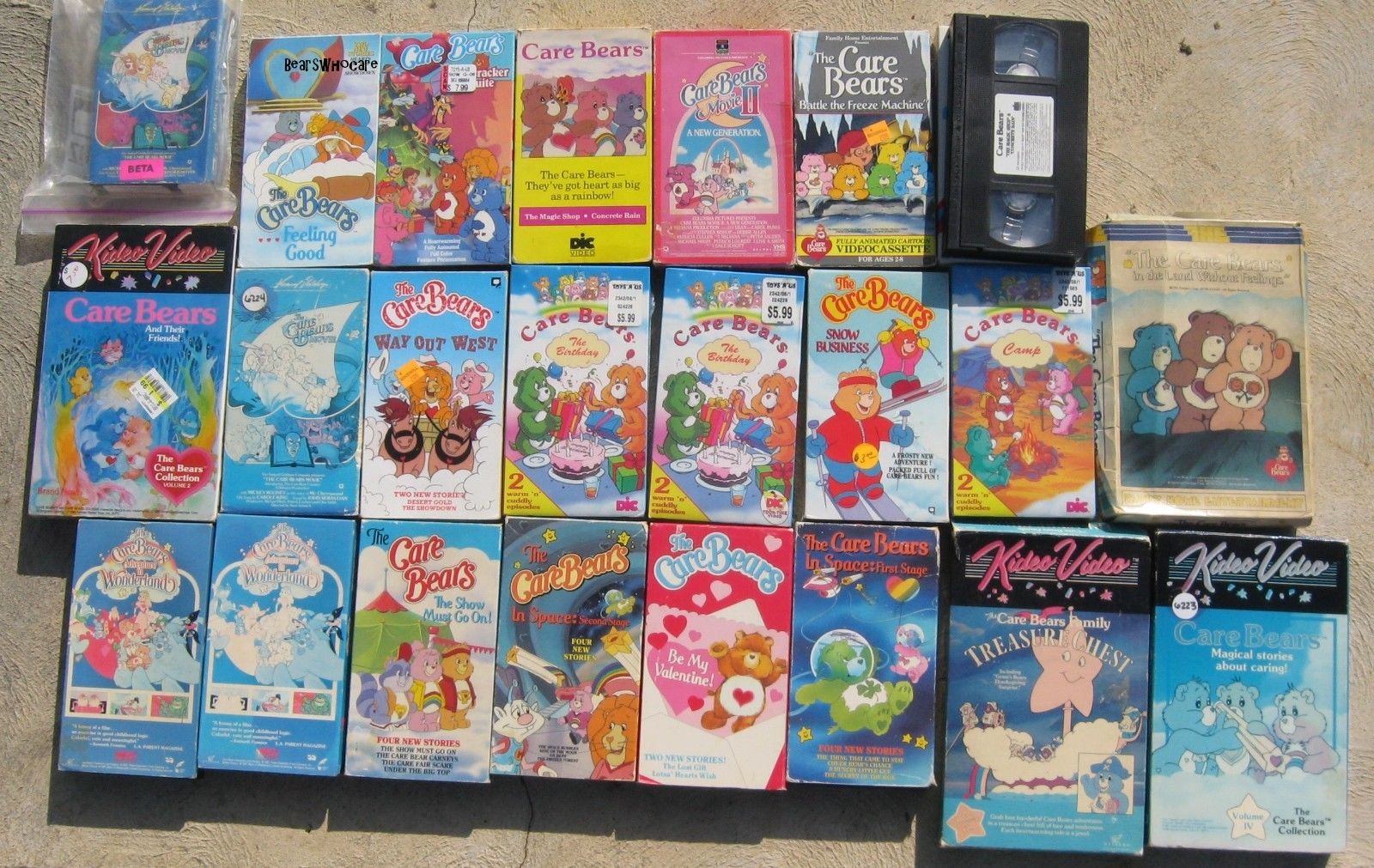 Care Bears Lot of 26 VHS Tapes 1980's 4 New Vintage