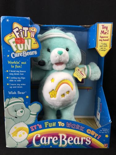 Care Bears Wish Bear It’s Fun to Work Out Interactive Fit plush 2004 In Box