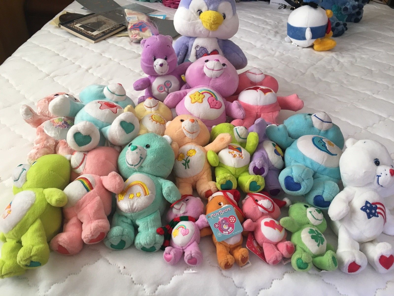 Care Bear Mixed Plush Lot Of 20 assorted sizes, ornaments, rabbit, penguin, +++