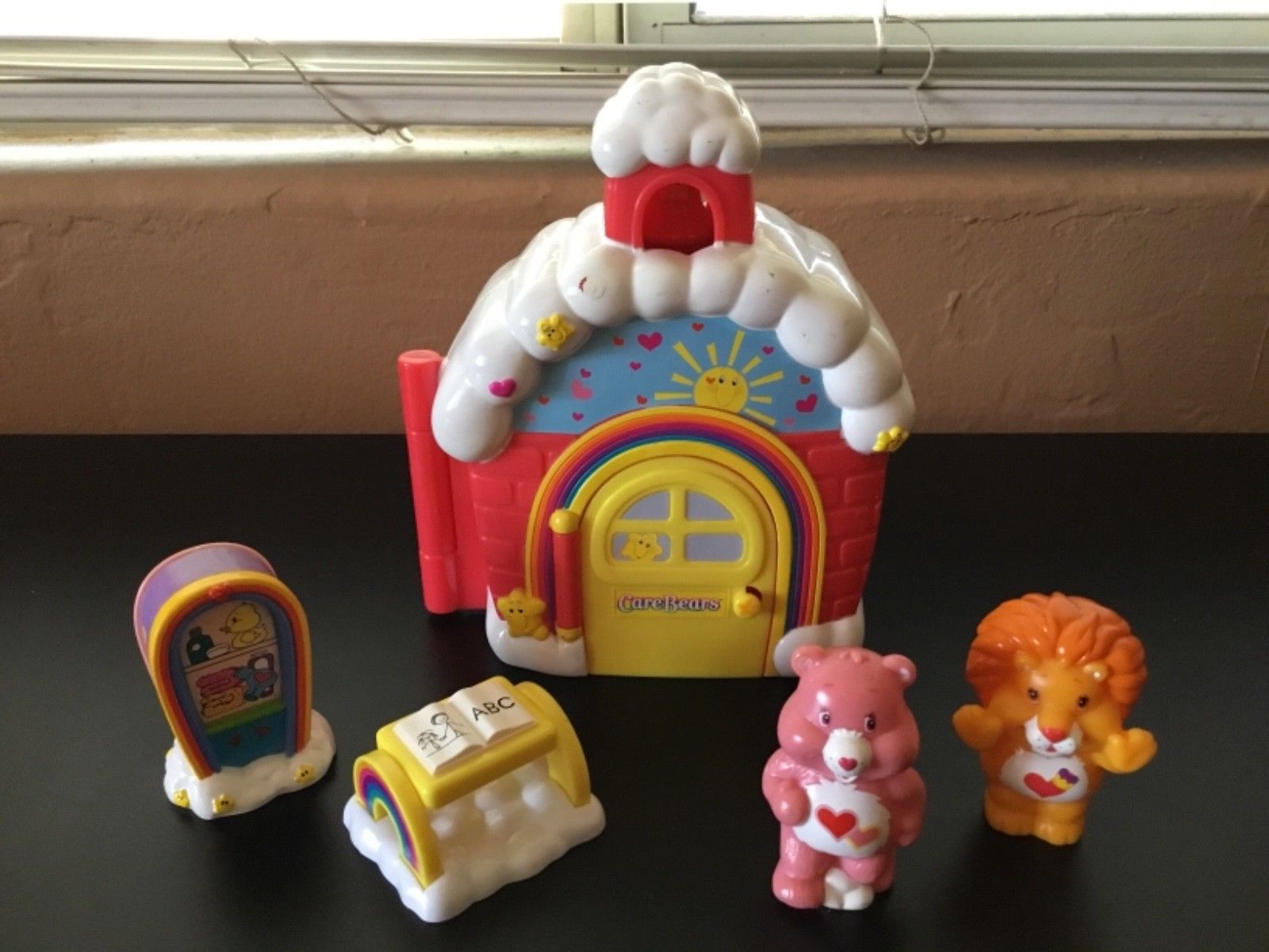 Care Bears Care a Lot Rainbow School House w Figures + Playset Accessories 