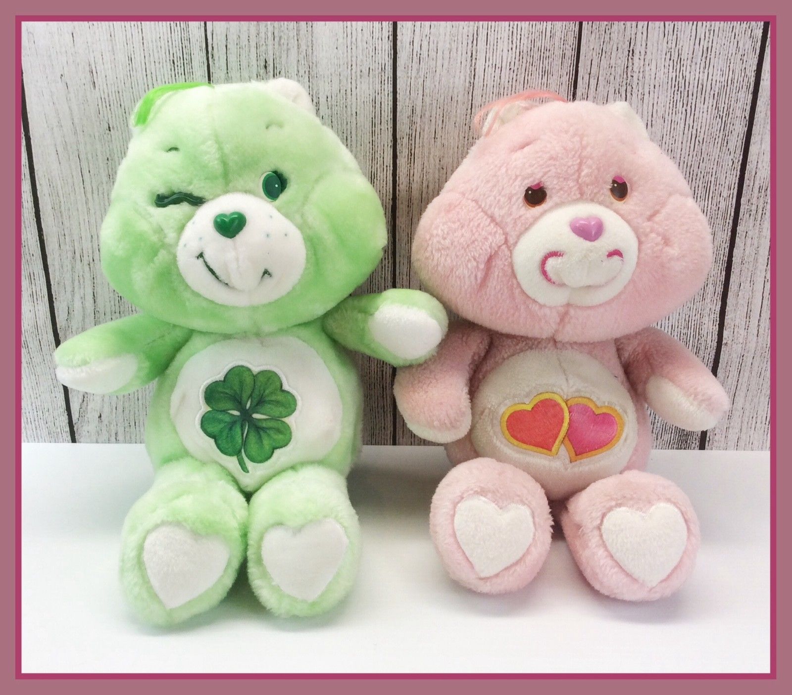 1983 Vintage Kenner Care Bears LOVE A LOT & GOOD LUCK Full Size Plush Animals