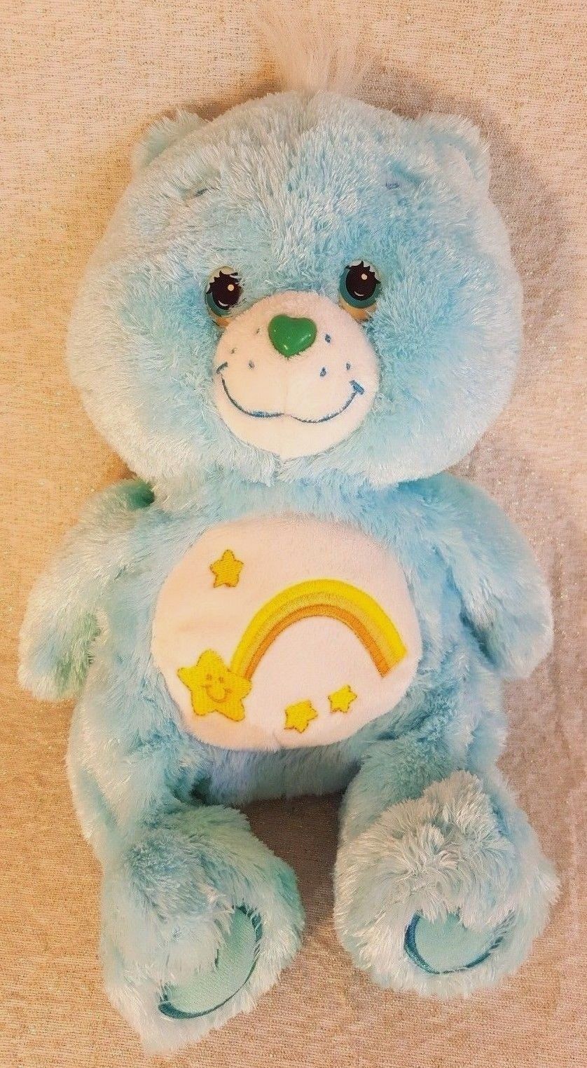 Care Bears Floppy Fuzzy Wish Bear Shiny Stuffed Plush Animal Star 14