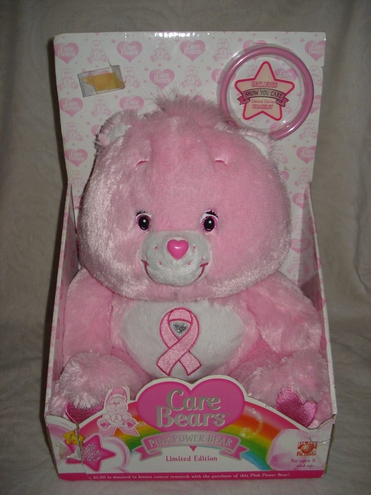 CARE BEAR 12” Pink Power Plush Breast Cancer Awareness Target 2008 NEW