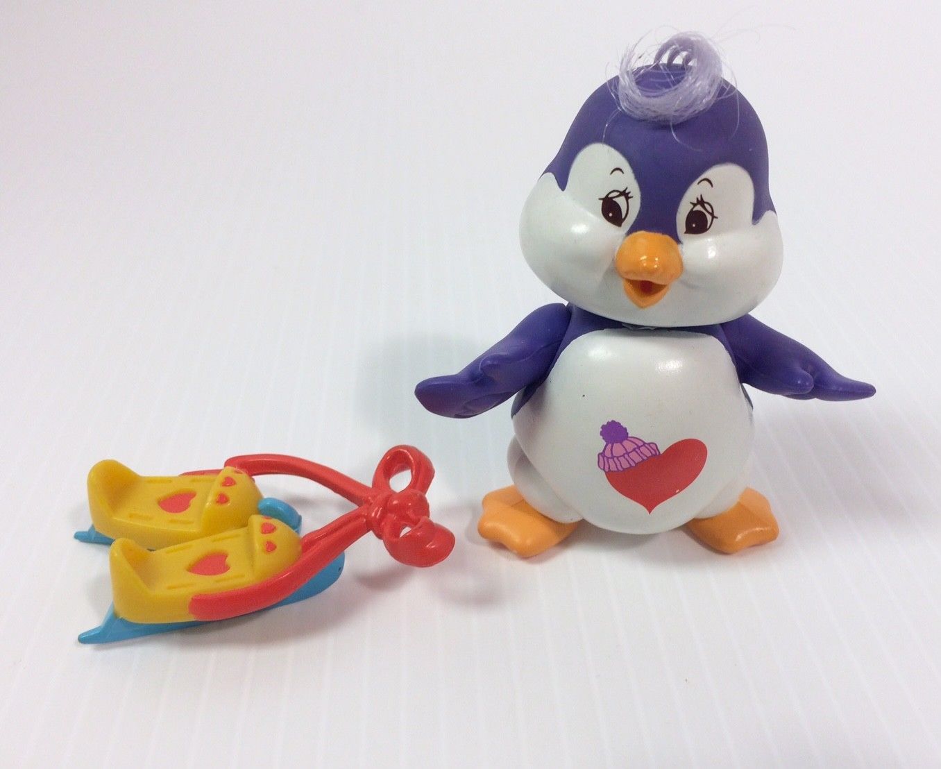 Vintage Poseable Care Bear Cousins Cozy Heart Penguin with Skates 1984 Good Cond