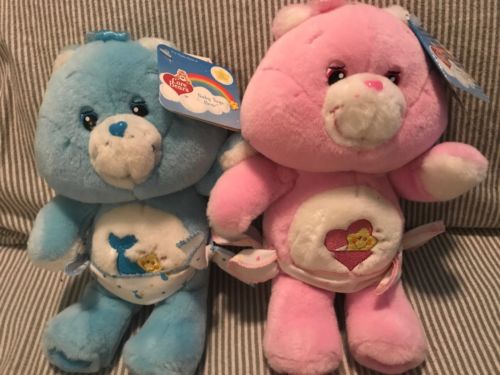 NWT CARE BEARS 20th Anniversary Edition 10 in BABY TUGS And BABY HUGS BEARS