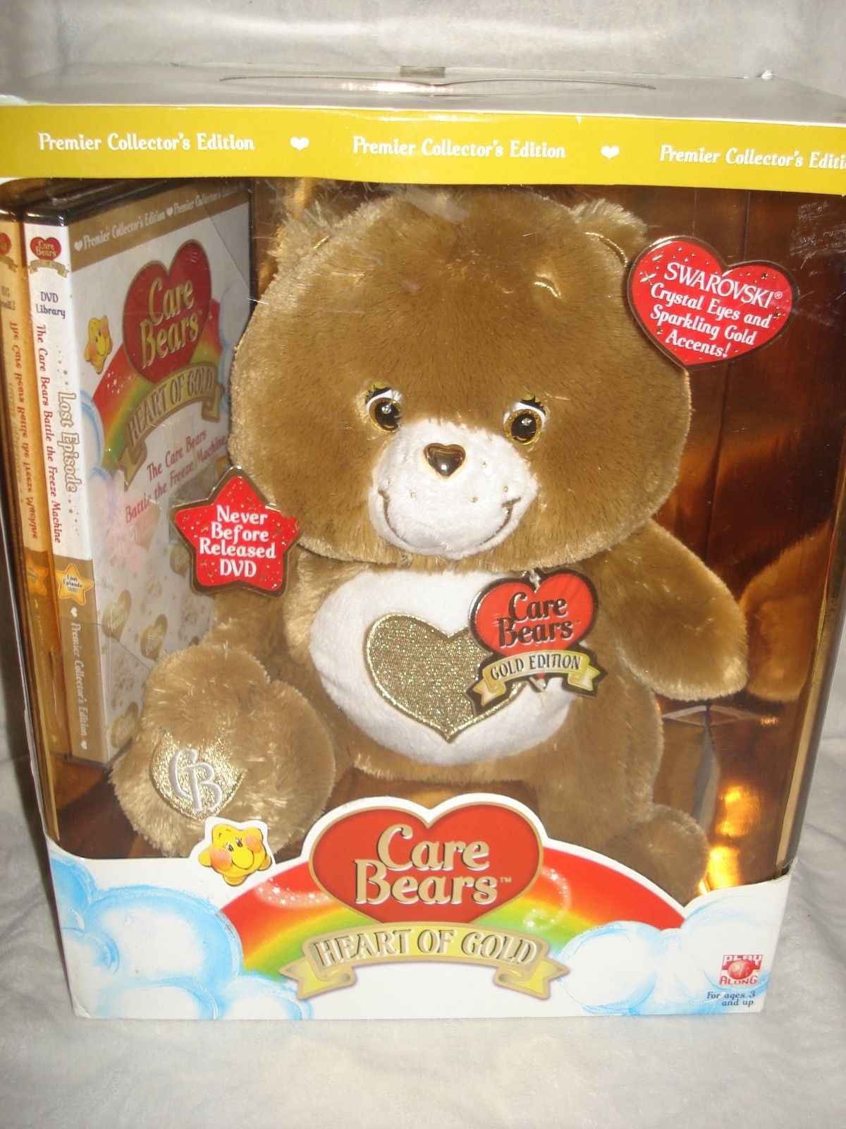 CARE BEARS HEART OF GOLD BEAR Premier Collector's Edition Lost Episode Brown