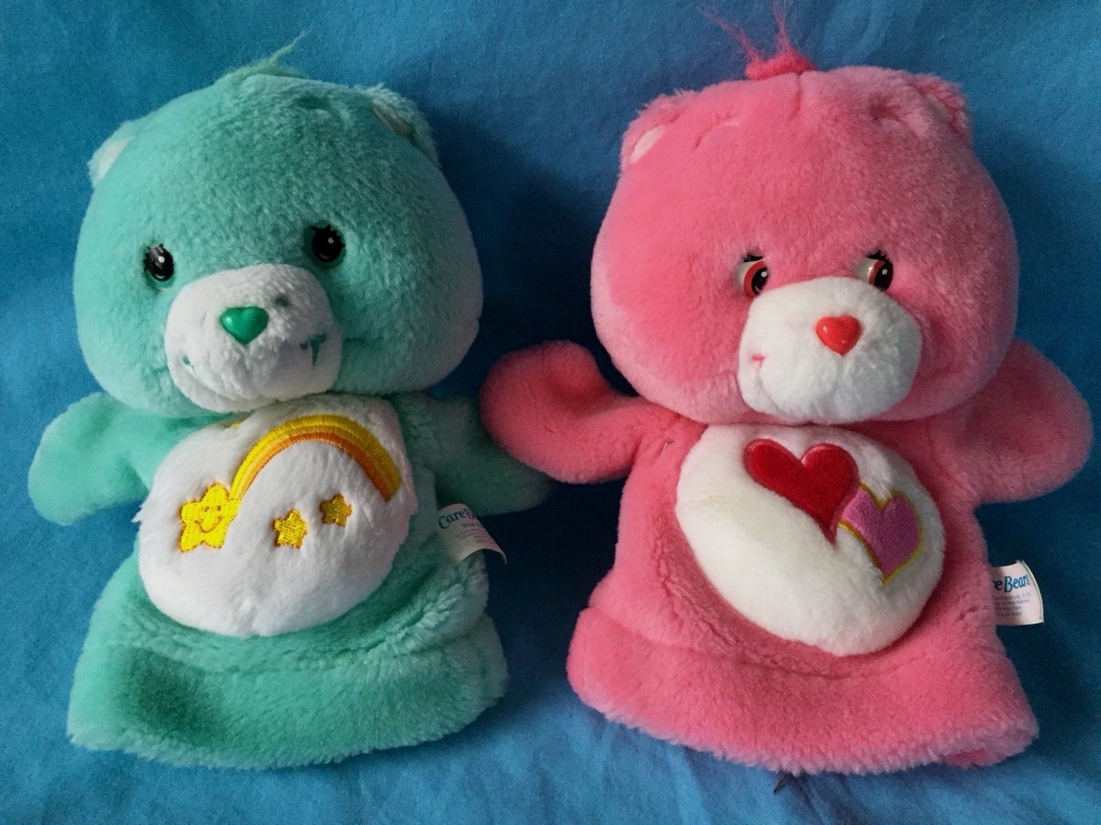 Love A Lot & Wish Bear Care Bears Hand Puppets Play Toys