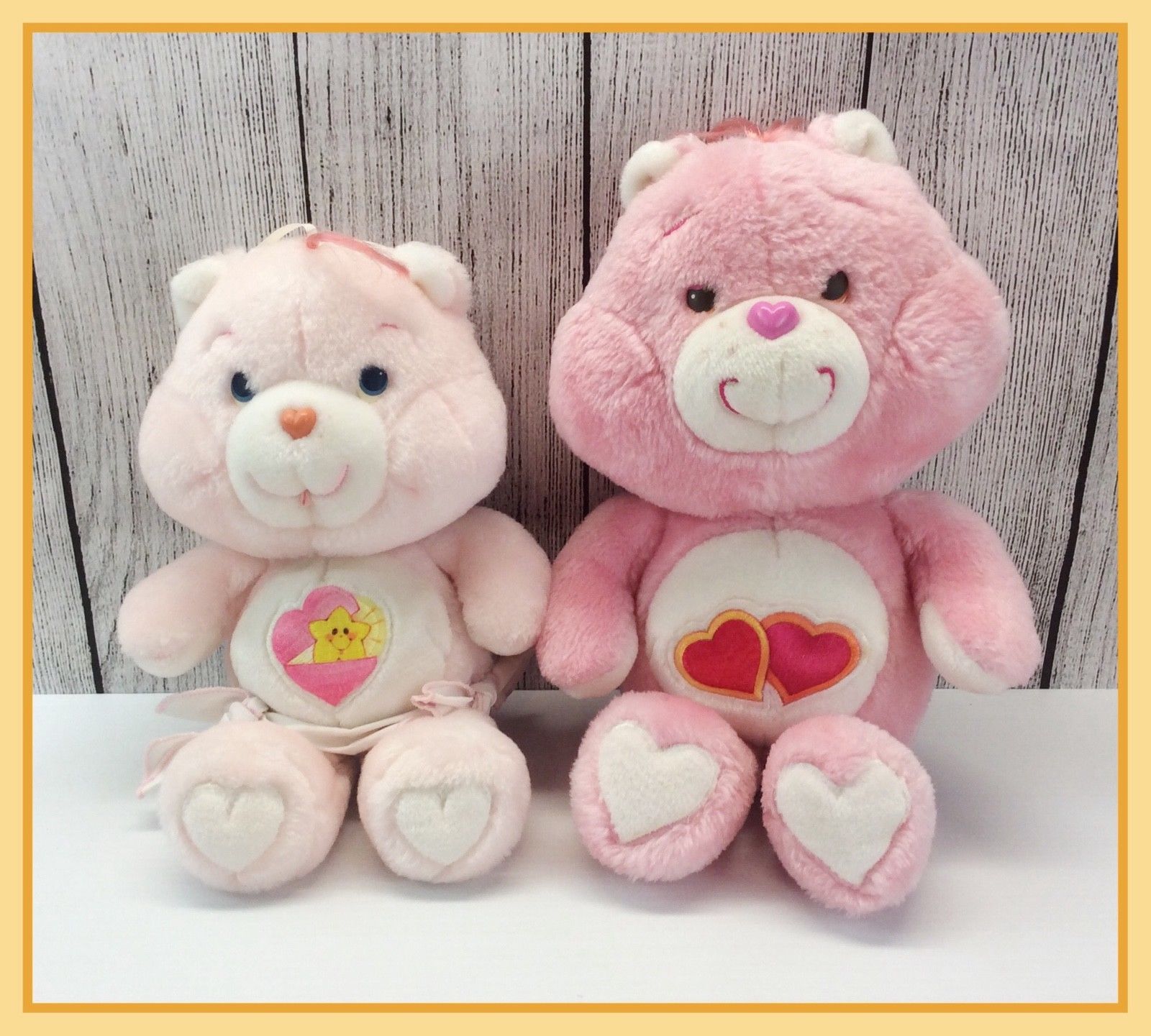 1983 Vintage Kenner Care Bears LOVE A LOT & BABY HUGS Full Size Plush Animals