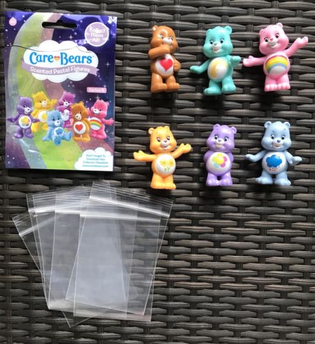 Care Bears Series 6 Scented Pastel Figures Lot of 6 Cheer Wish Friend Bear Set