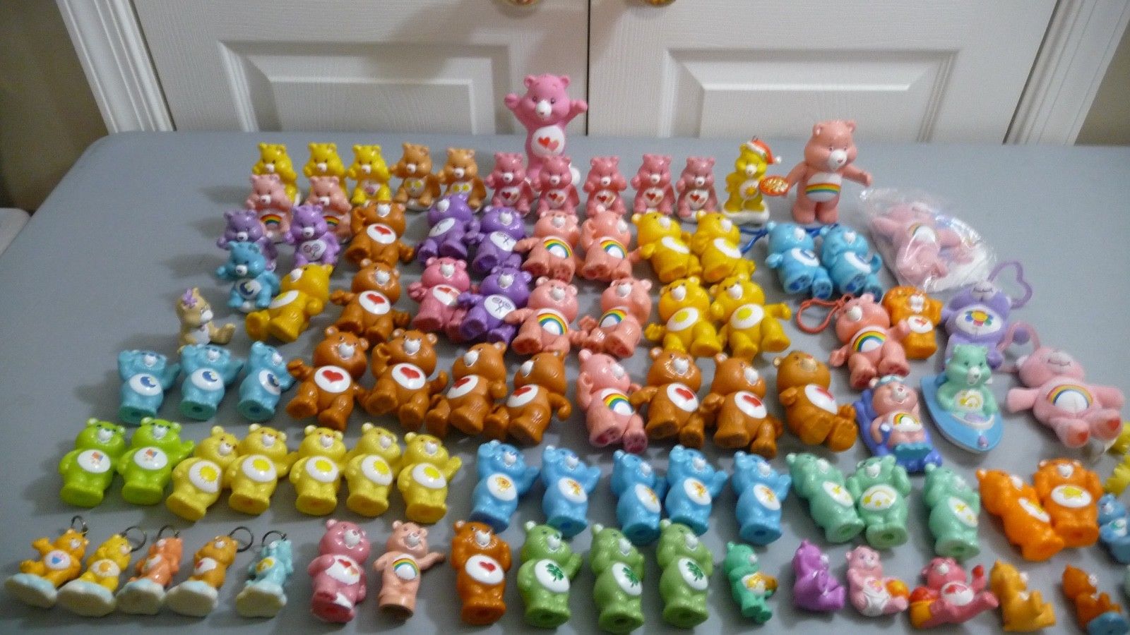 Huge Lot PVC Care Bears 85+ Jointed...Key Rings....Plush