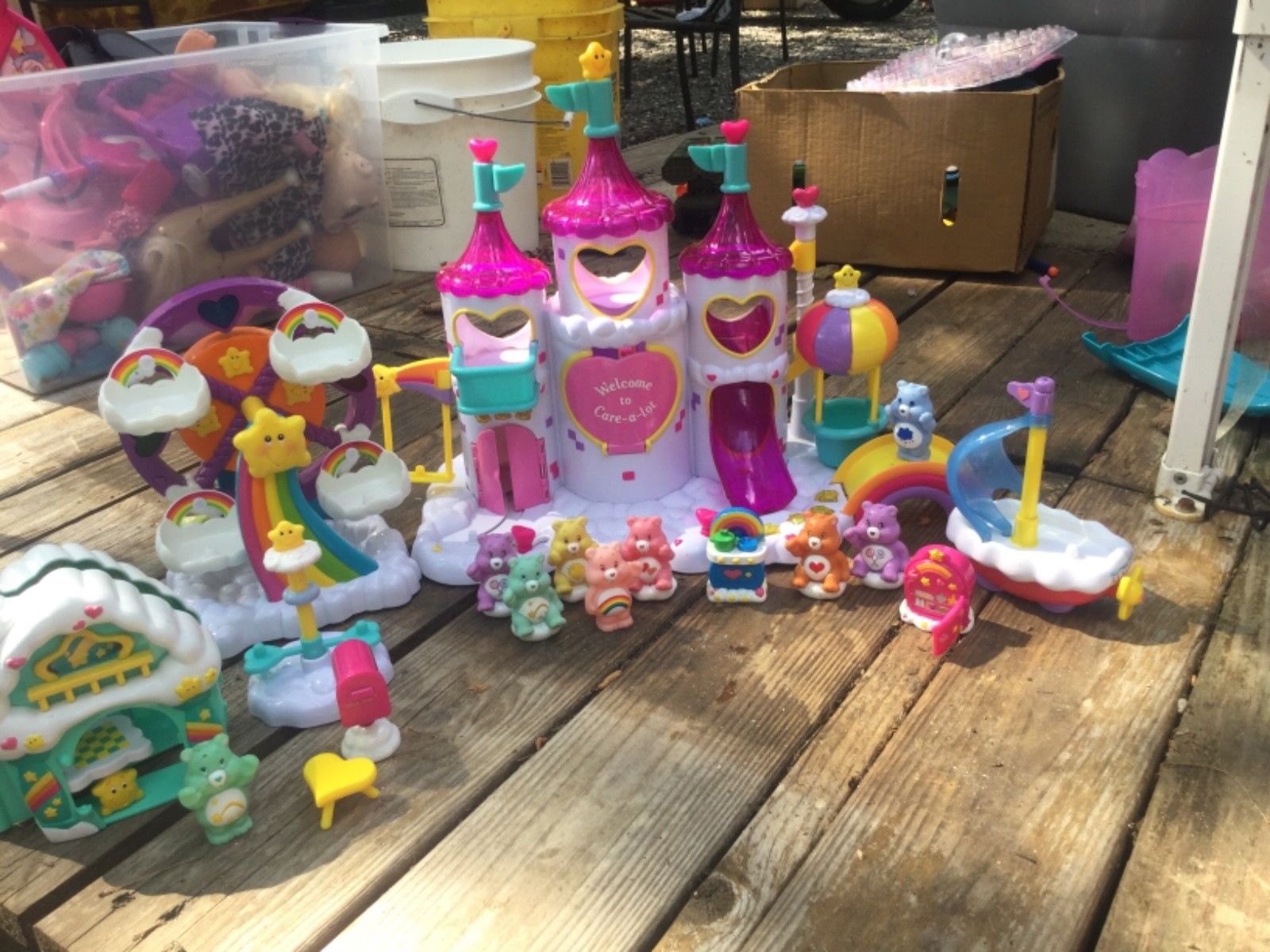 Care Bear Care A Lot Castle, Friendship Bear House(teal) and Friendship Boat