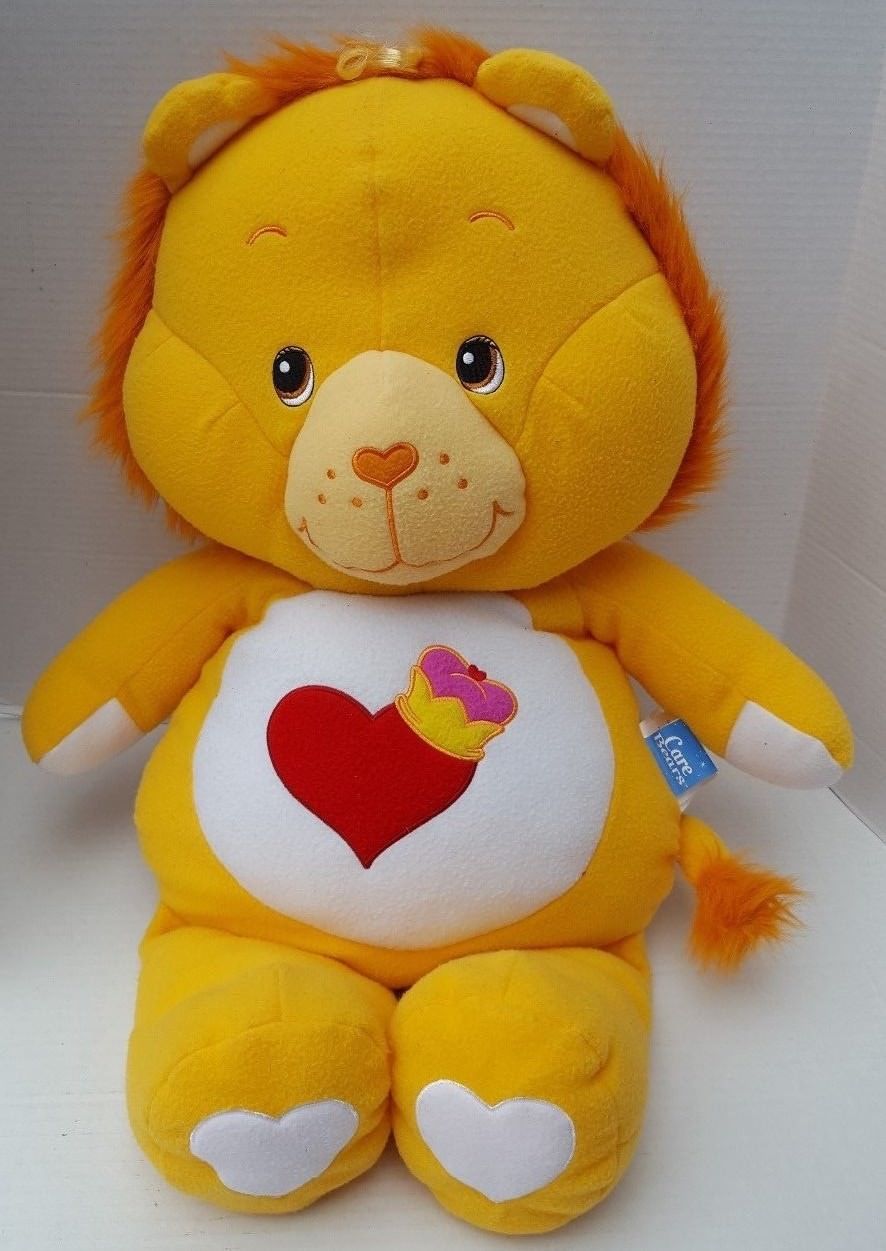 Big Care Bears Yellow Brave Heart Crown Lion Best Friend Blue eye Plush 2003 32