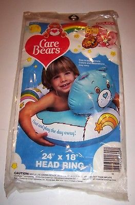Vintage 1980s Coleco CARE BEARS Pool Float Swim Head Ring Wish NEW IN BAG 1983