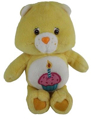 Care Bears Birthday Bear Cupcake Yellow Plush Stuffed 8