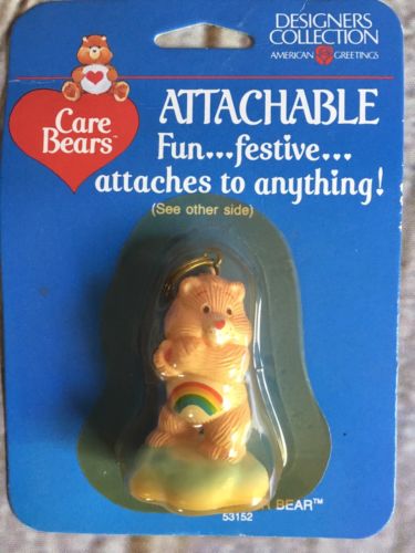 Care Bears Cheer Bear Attachable Key Chain American Greetings VINTAGE
