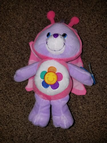 Care Bears Natural Wonders Harmony Bear Butterfly Plush Retired 2005 NWT 10