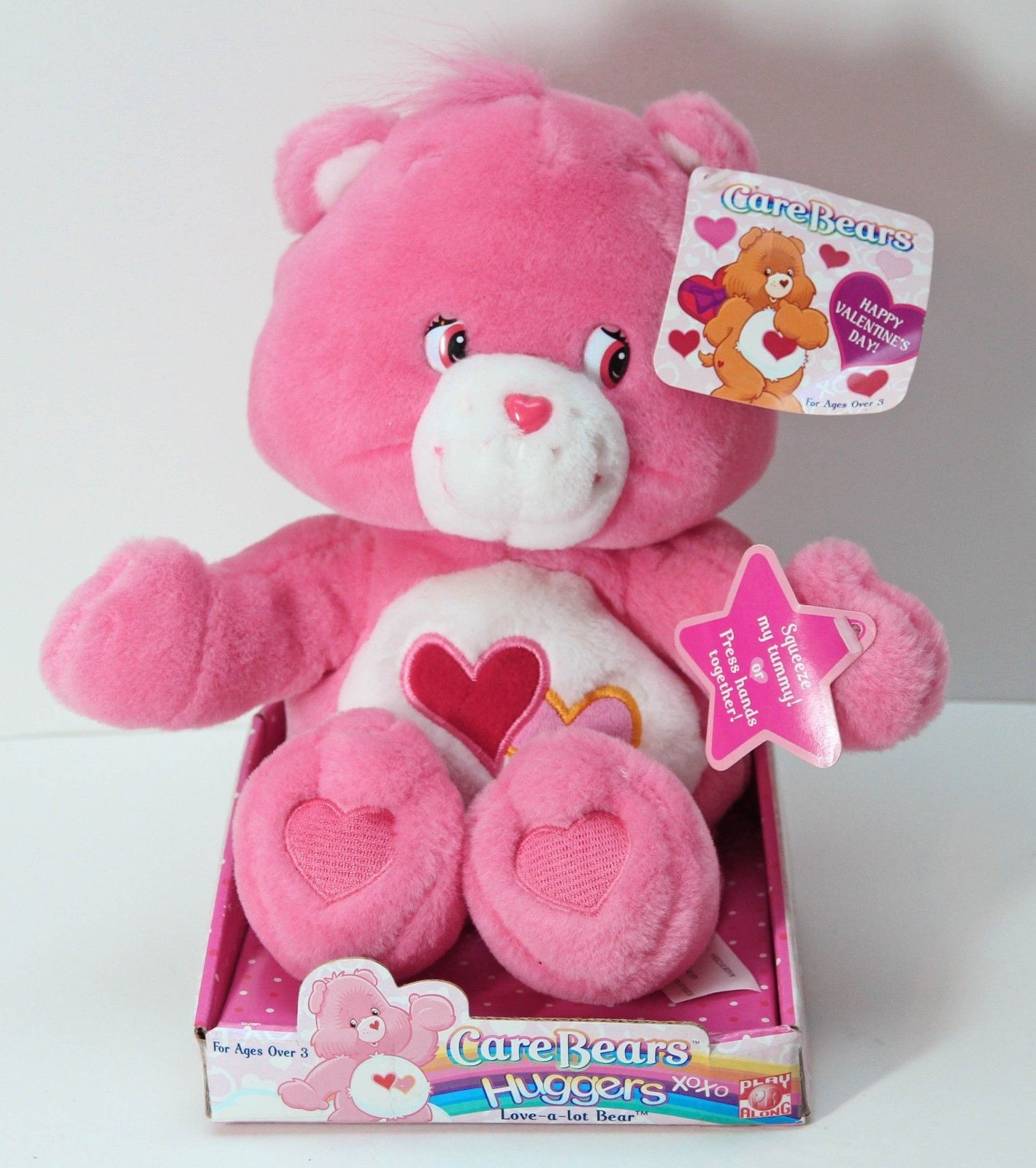 2004 Pink Plush Hearts CARE BEAR HUGGERS Unused in box with tags 