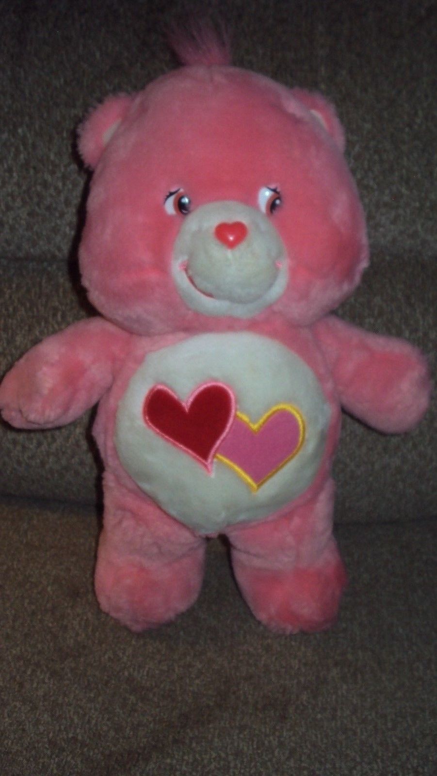 2002 CAREBEAR-LOVE A LOT BEAR PLUSH-PINK & RED HEART-EXCELLENT CONDITION!