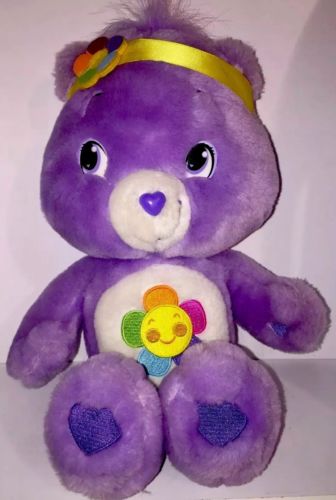 2008 Care Bears Harmony Bear Plush Toy Stuffed Flower Head Band 14