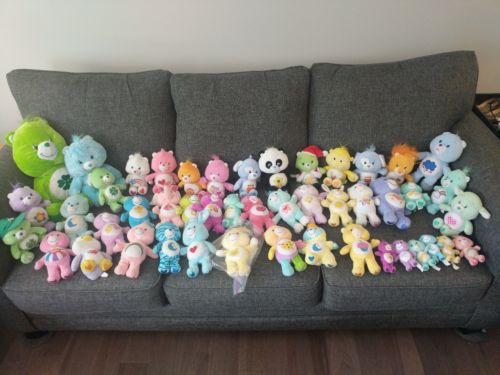Lot of 47 Assorted Care Bears Stuffed Animals