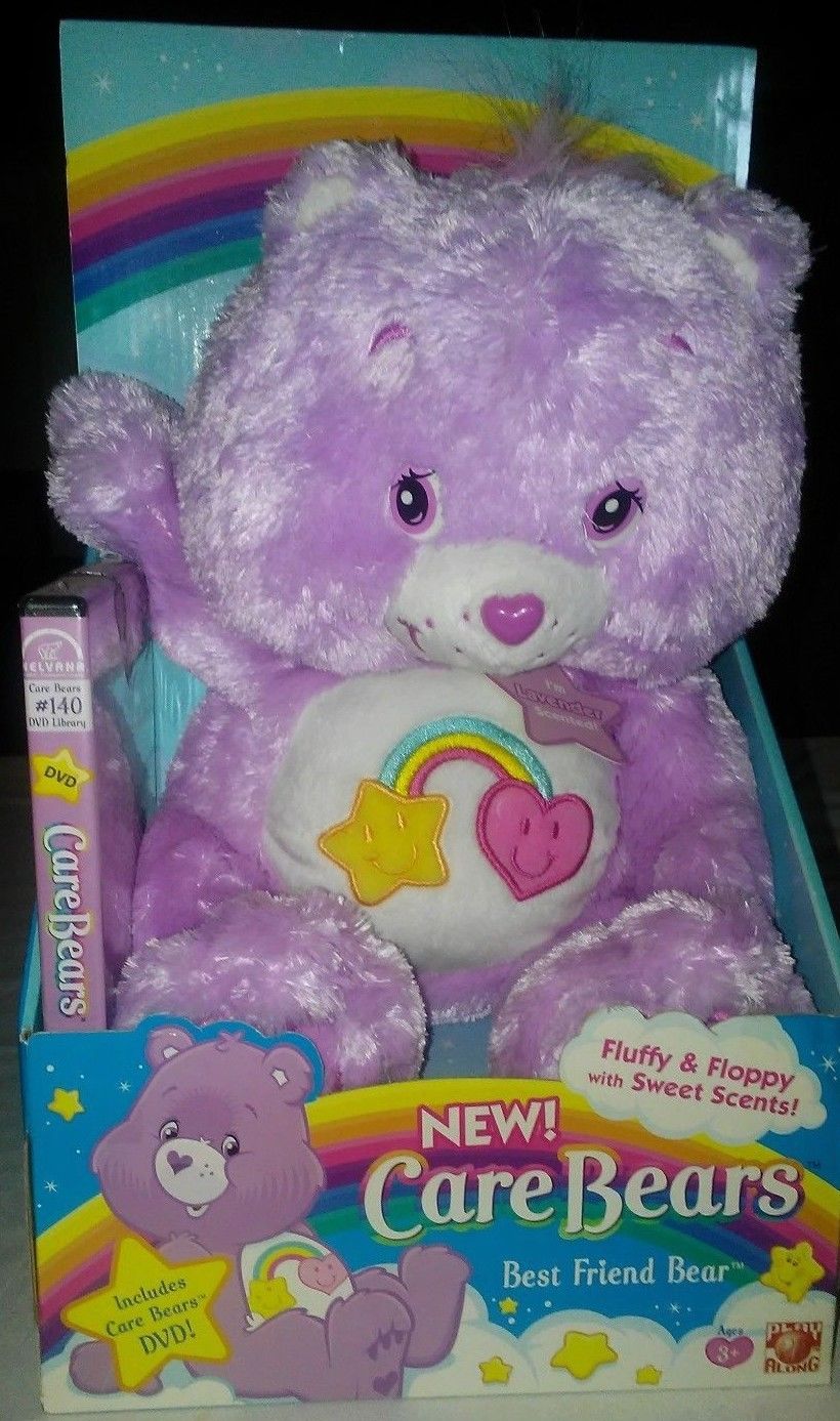 Care Bears Fluffy and Floppy Best Friend Bear Collectible NIB with DVD 2006