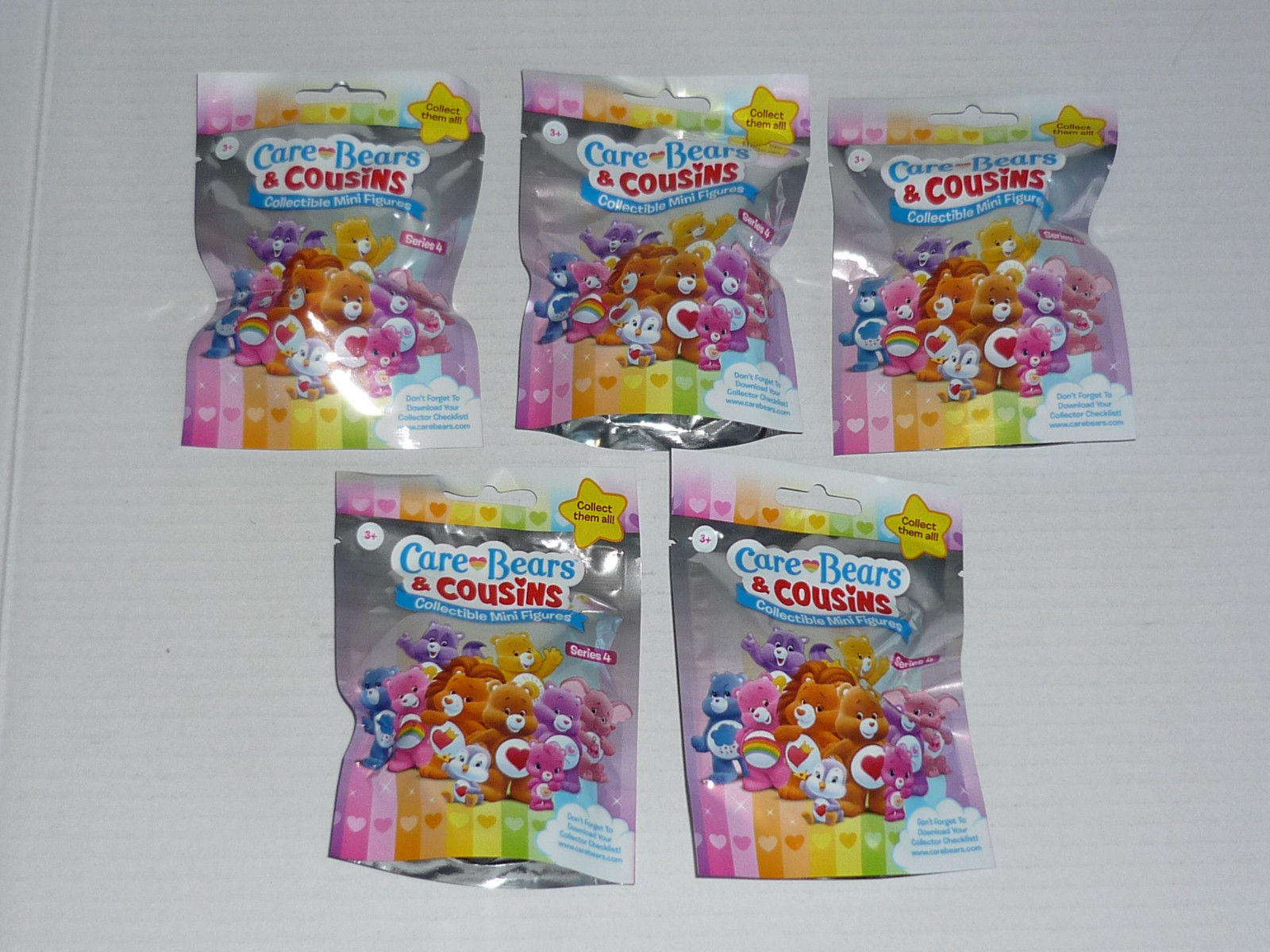 Care Bears & Cousins Mini Figure Blind Bags Lot of 5 SERIES 4 New Sealed Bags