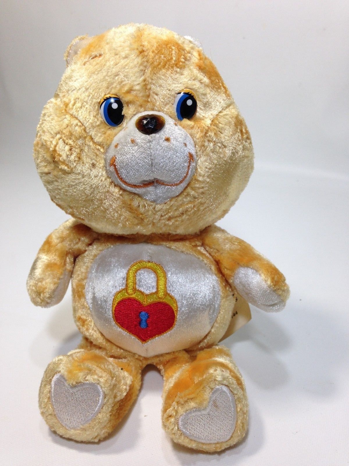 HTF Care Bears Carlton Cards Red Heart Padlock Bear Golden Plush Secret Bear 8
