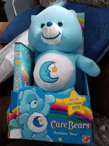 Care Bears Bedtime Bear 2005 with DVD 108 NEW Blue Moon Plush