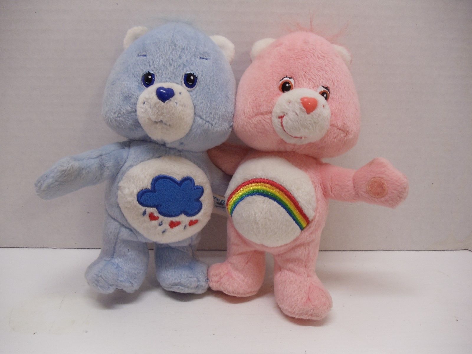 Care Bears Love Hugs Cuddle Pair Plush 7" Pink Cheer Bear & Blue Grumpy Bear
