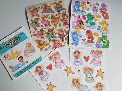 Vintage Lot of Stickers Care Bears 1994 Ballerina Bunny and Other Sheets