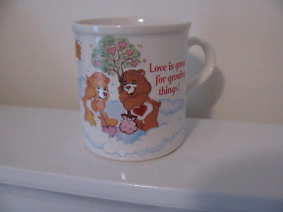 Rare Vintage 1985 Care Bear CB Coffee Mug Cup   American Greetings Stoneware
