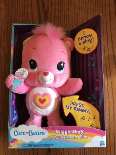 Pink Wiggle Hugs WonderHeart Care Bear Singing & Dancing 2012 Plush Toy Hasbro