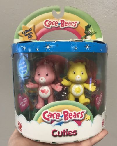 2008 Care Bears Cuties Poseable Figures Funshine Love A Lot Care Bear New