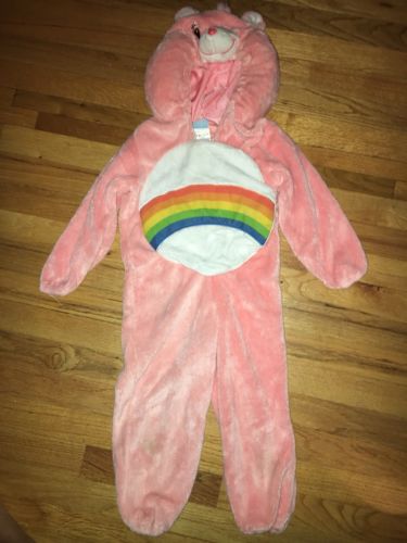 Toddler Child Pink Rainbow Cheer Care Bear Plush Halloween Costume 3T 4T