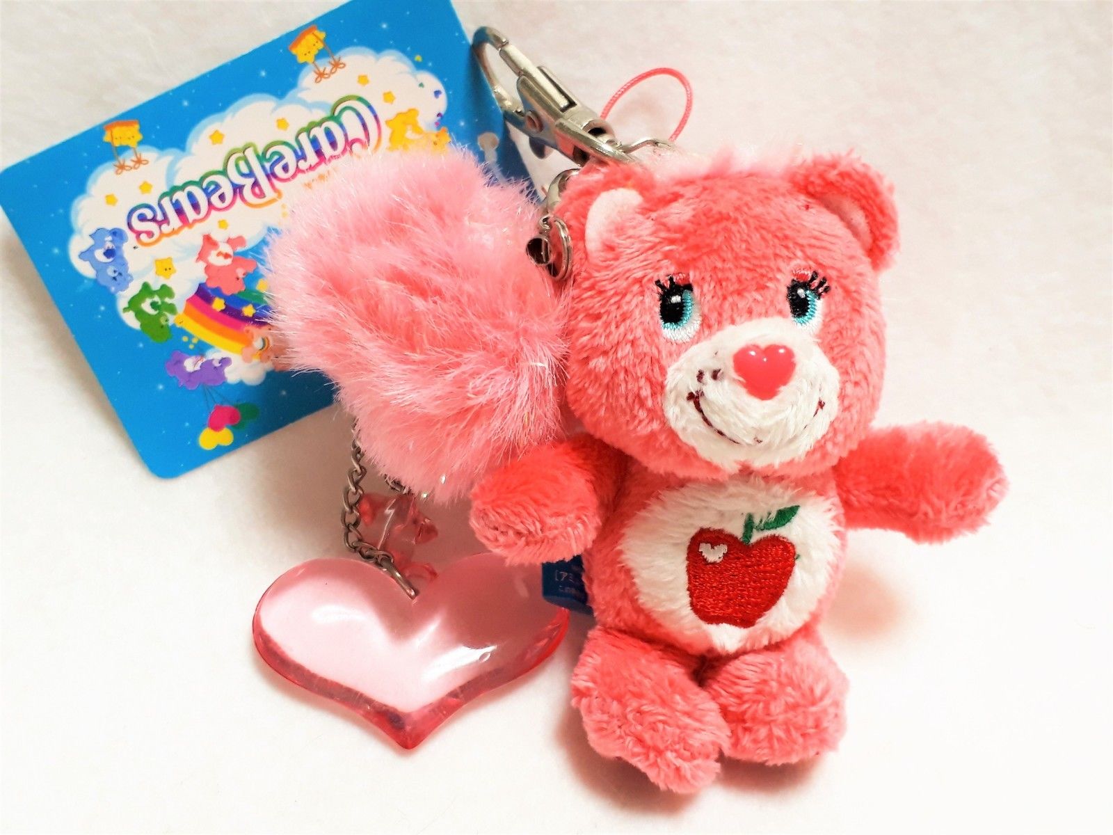 Care Bears Smart Heart Bear Mascot Key ring Charm Plush SEGA Promo