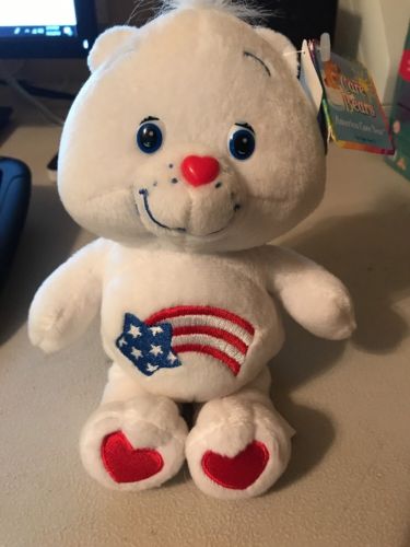 Care Bears America Cares Bear 2003 Red White Blue Rare New With Tags