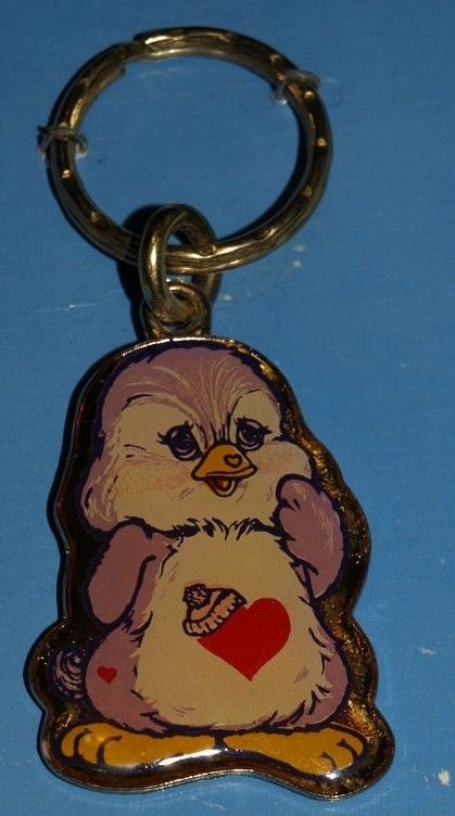 Cozy Heart Penguin Key Ring Care Bear Cousins Vintage metal/epoxy New VINTAGE