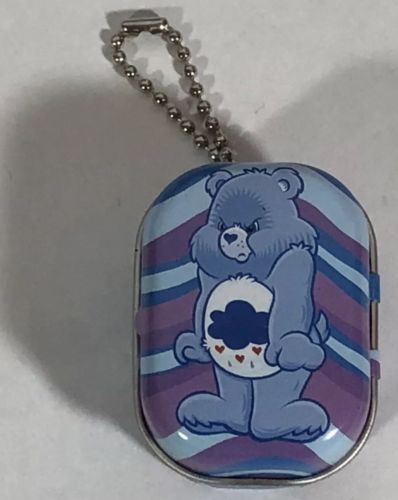 New Care Bears Grumpy Bear MINI Tin Box w/ Chain