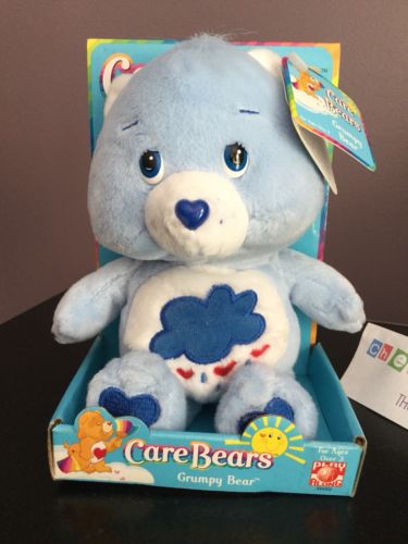 2002 Care Bears Grumpy Bear 8” Beanie New In Box Play Along