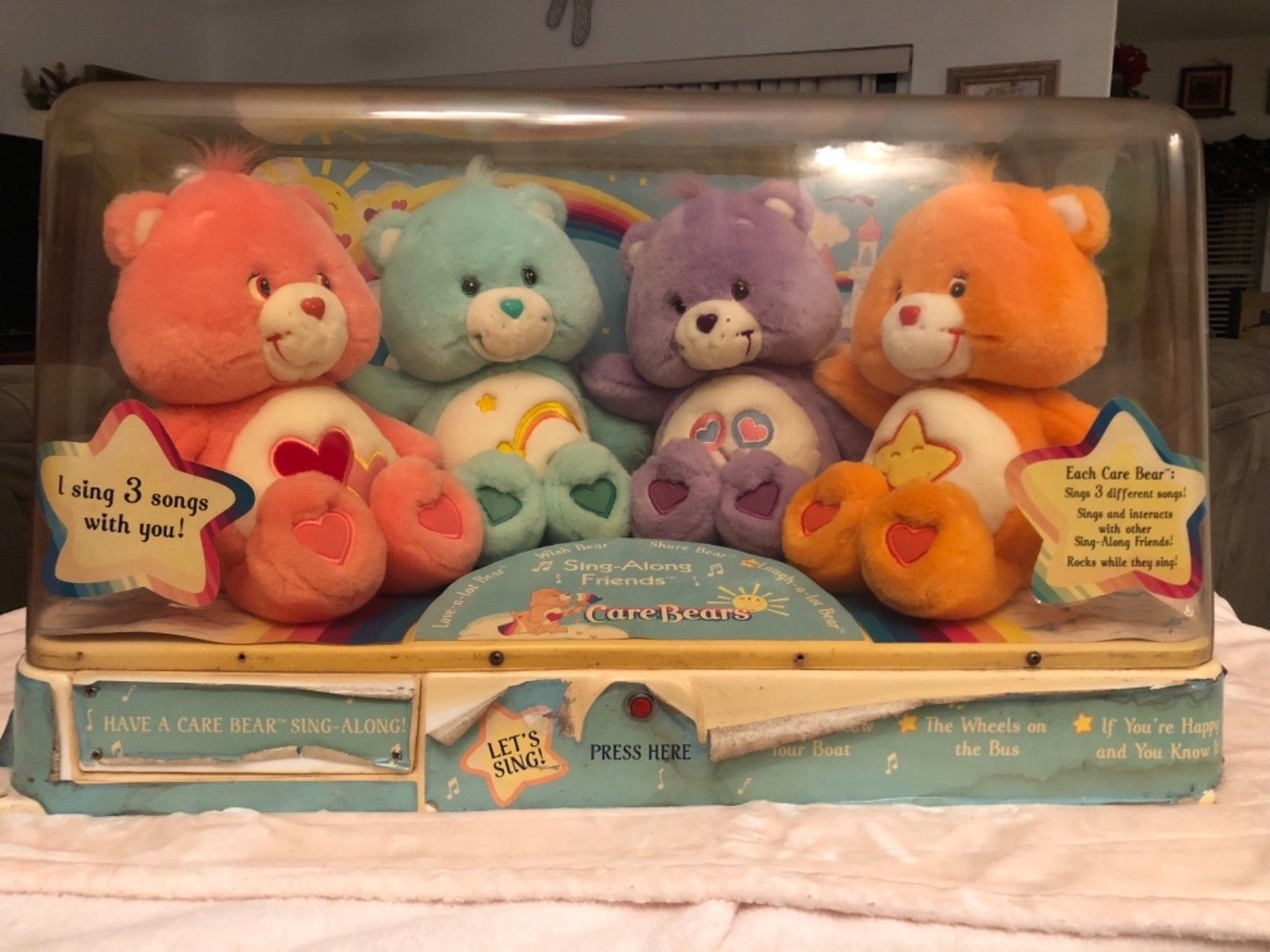 Care Bears. Store Display. 4 Bears. Sing-Along Friends. Sings 3 songs. Battery.