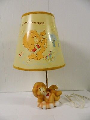 Care Bears Cousins Brave Heart Lion Pottery Electric Lamp 1985