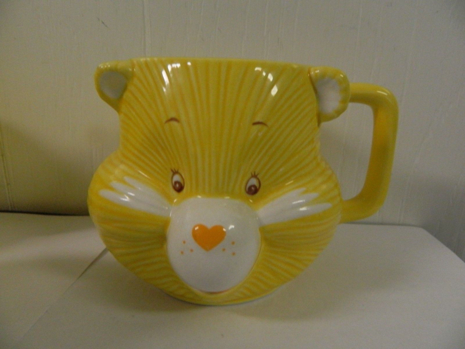 1984 Care Bear  Funshine Bear 3 Dimensional Mug #53033 Vintage Yellow Sunshine