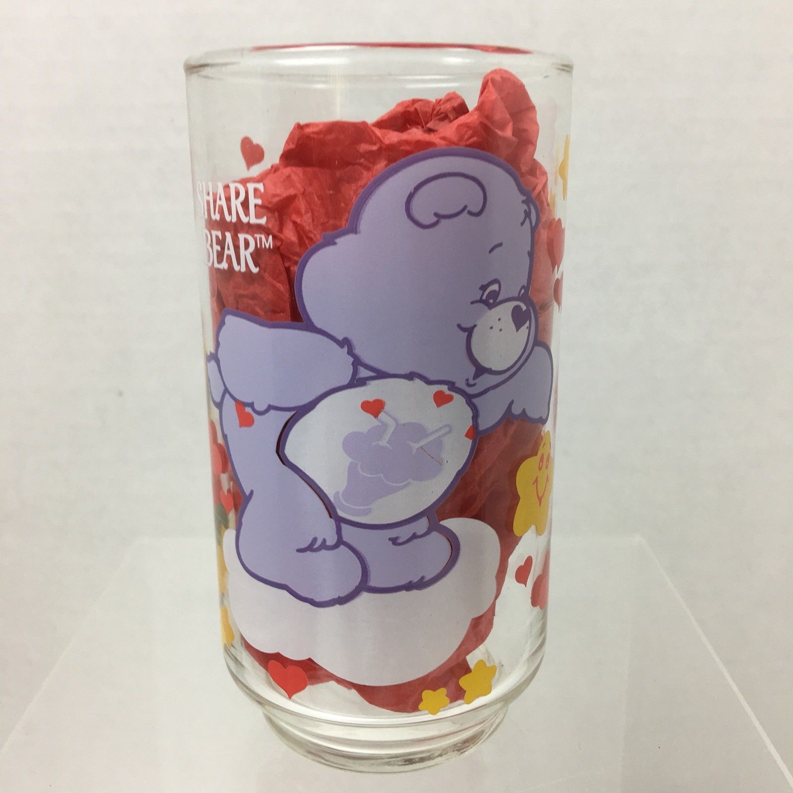 VTG 1985 Care Bears SHARE Bear Purple Glass 5