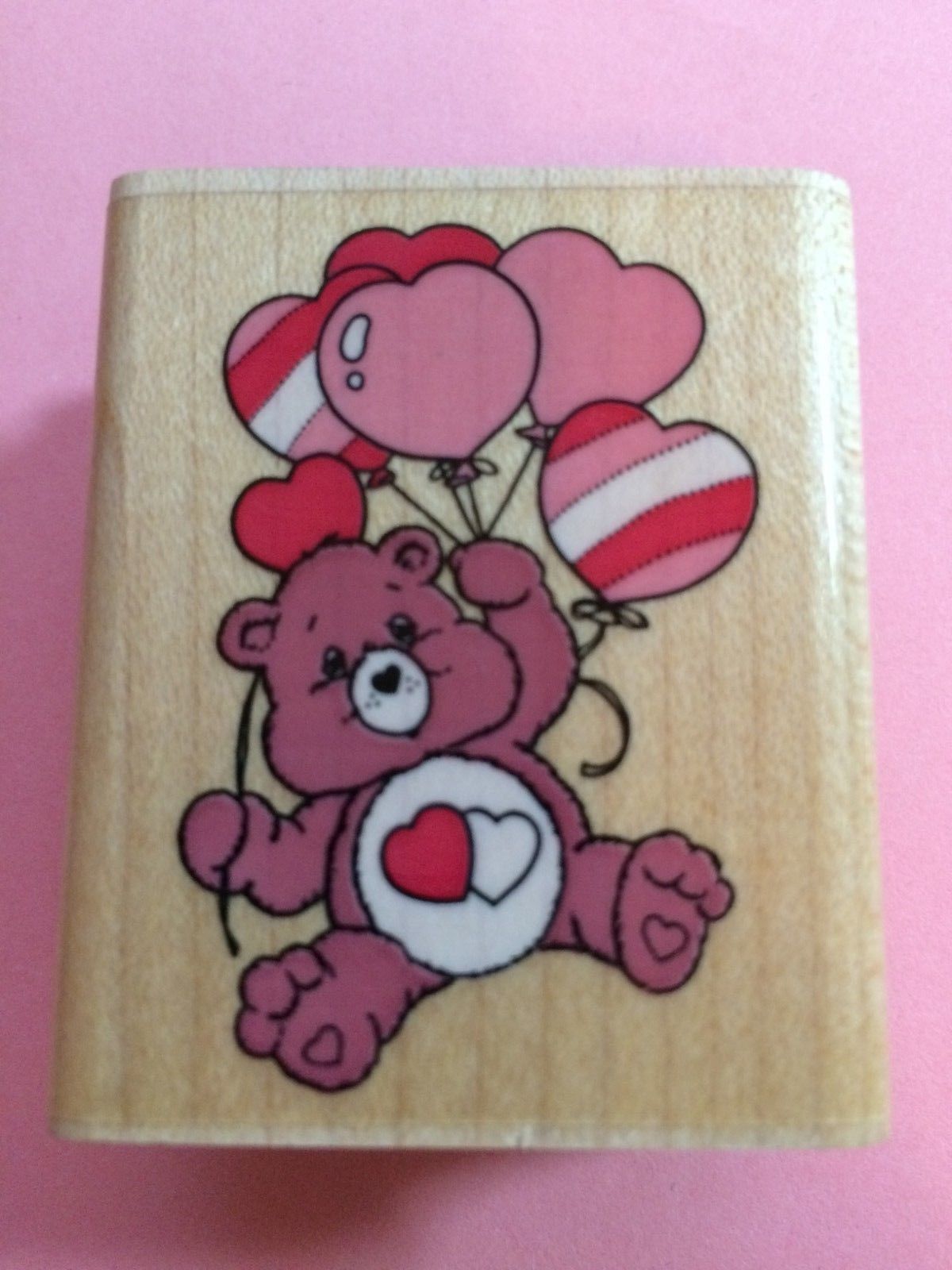 Care Bears VINTAGE 1983 LOVE A LOT BEAR Rubber Stamp NEW