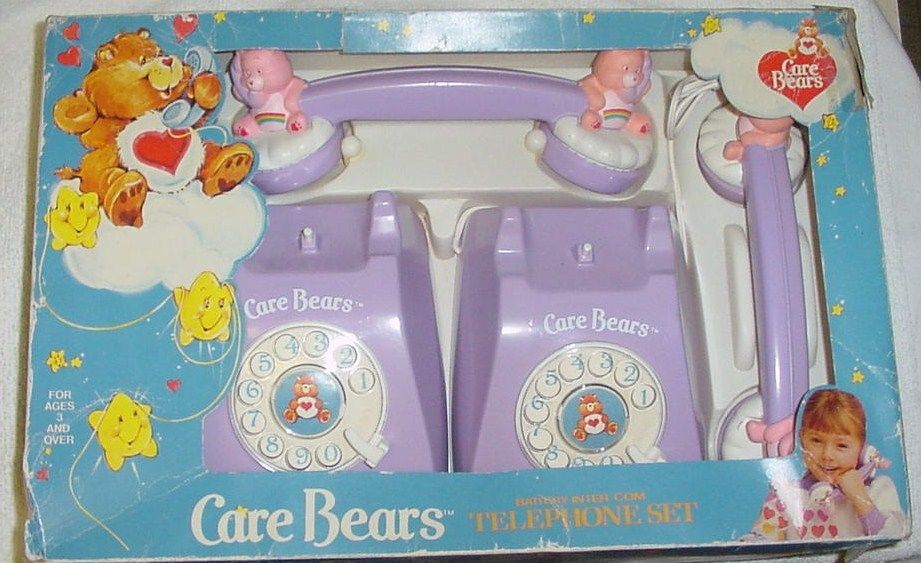 Vintage 1983 Care Bears Telephone Set Phones American Greetings Corp ~ Box